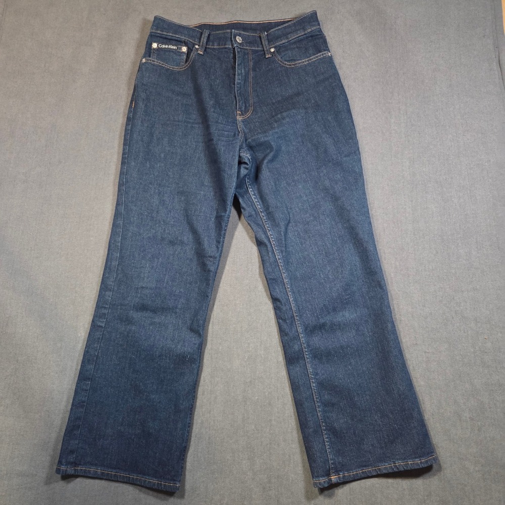 Calvin Klein Jeans Women 29 Blue High Rise Bootcut Dark Wash Denim